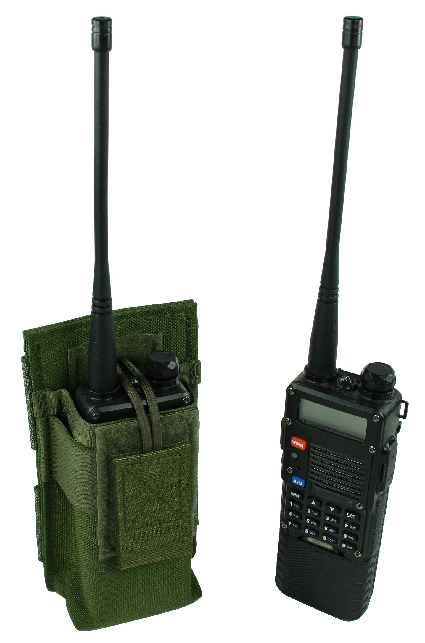 Specter GearMOLLE Radio Pouch (OD Green), Compatible with Baofeng UV-5R / BF-F8HP with Extended Length Battery