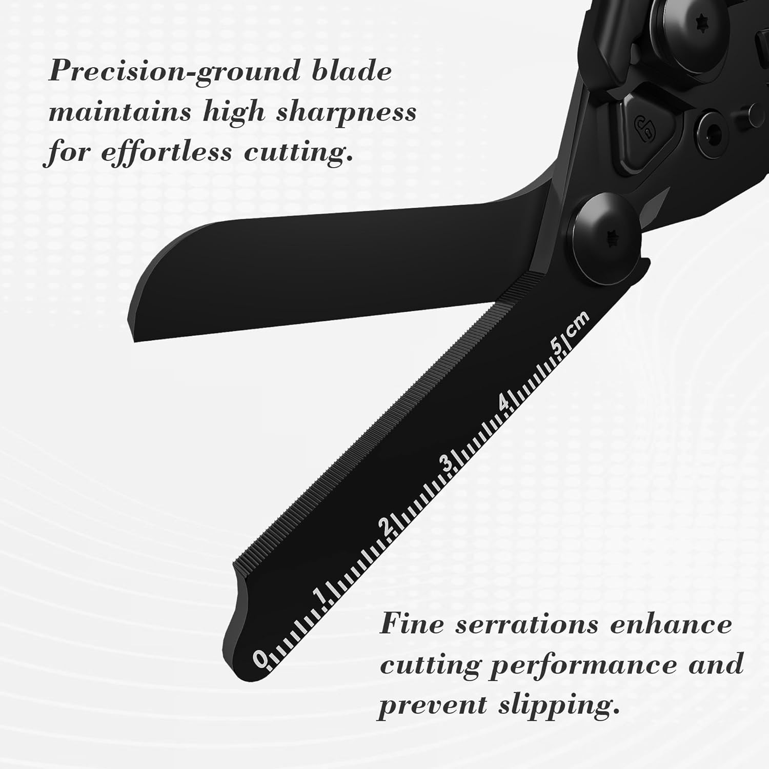 Multipurpose Scissors with Ruler, Stainless Steel Multi-Function Shears with Black Handles