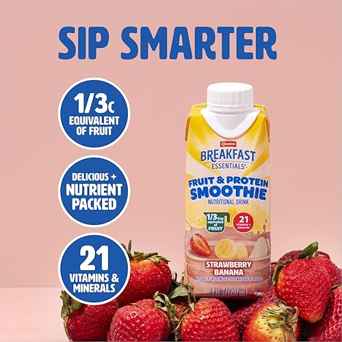 Miniatura 4 de Carnation Breakfast Essentials Bebida nutricional de batidos de frutas y proteínas, tropical, cartones de 24-8 onzas líquidas