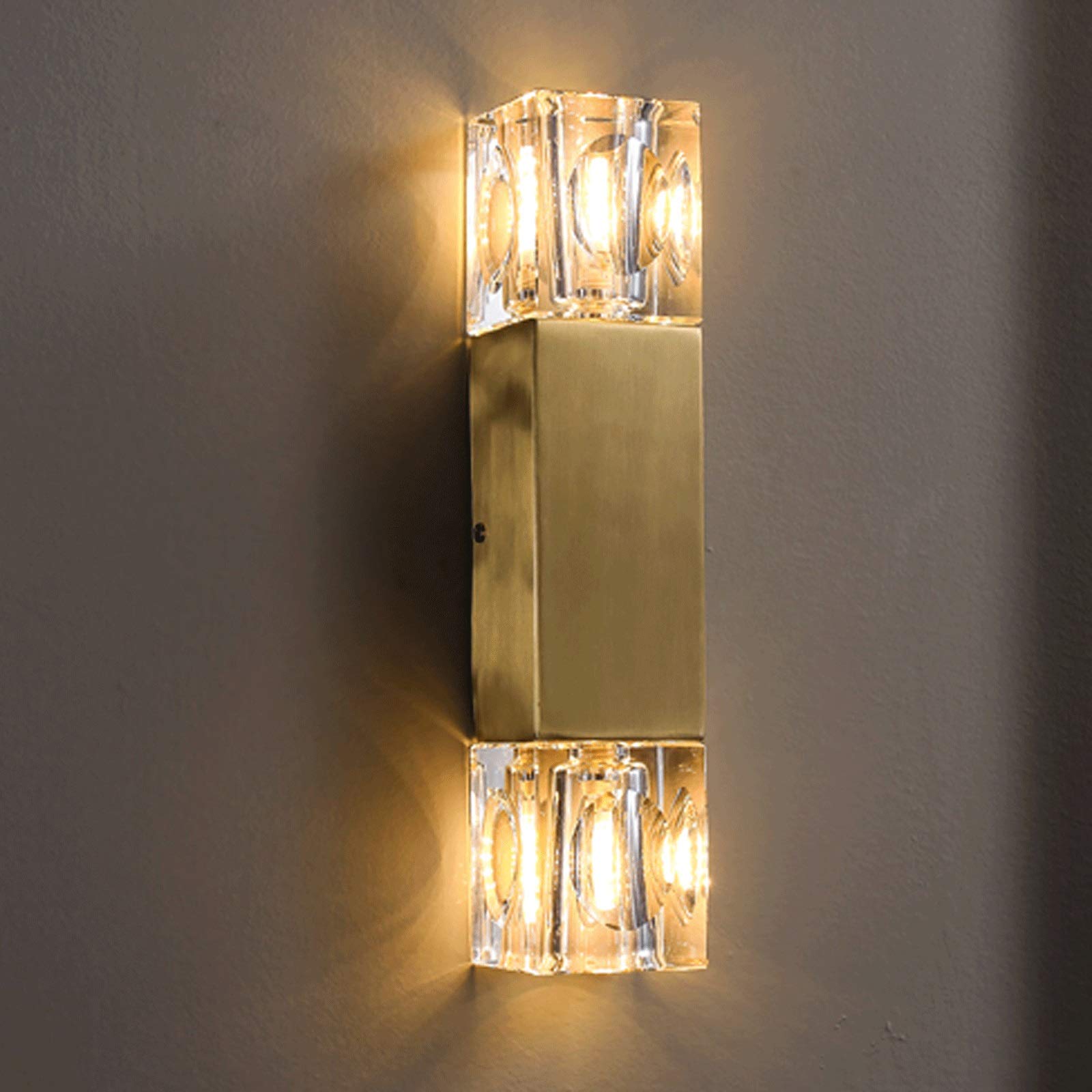 YNIYUJKL Wall Lamp, Indoor Wall Sconces Modern Simple All-Copper Led G9*2 Warm Light Source, Suitable For Living Room, Bedroom, Study, Aisle, Etc. Bedroom Wall Lamp