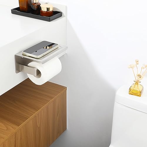 Miniatura 9 de Alise Soporte de papel higiénico, soporte de papel higiénico de baño con estante, dispensador de almacenamiento de rollos de papel higiénico de