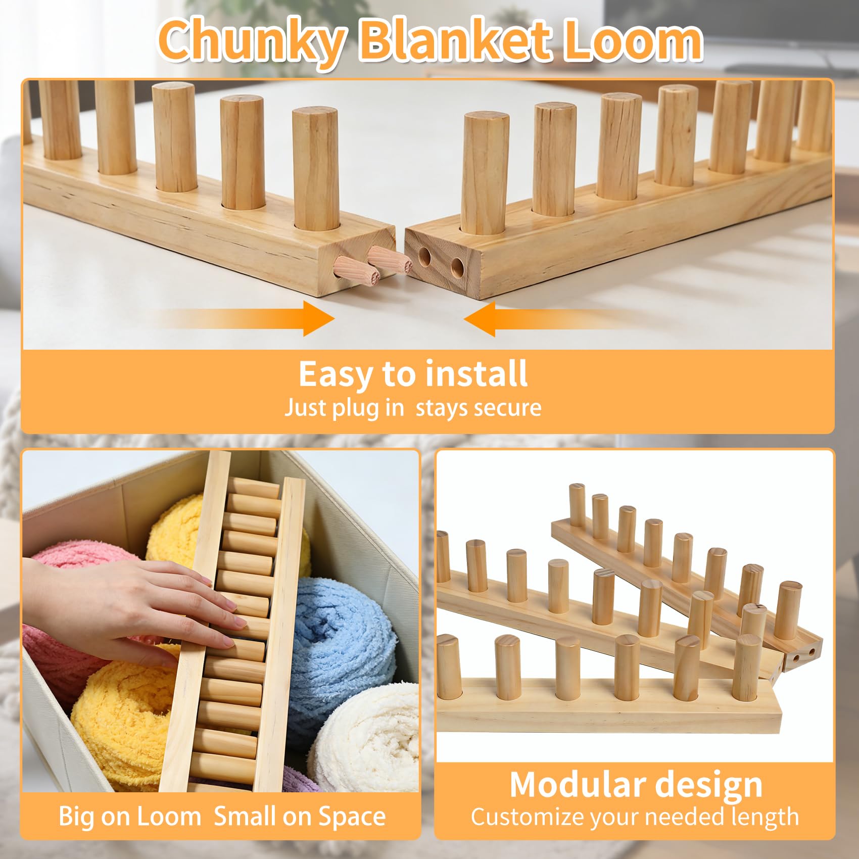 Strickrahmen für Decken, Premium-Holz, 152,4 cm