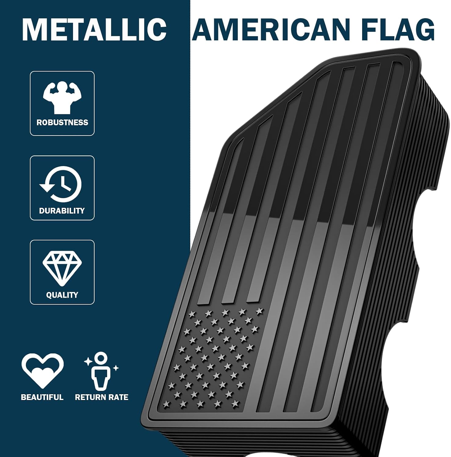 OGYE American Flag Stake Pocket Covers for 2015-2022 GMC Canyon/Chevy Colorado Truck Bed Rail Hole Plugs Stake Pocket Caps Cover Accessories (Set of 2)