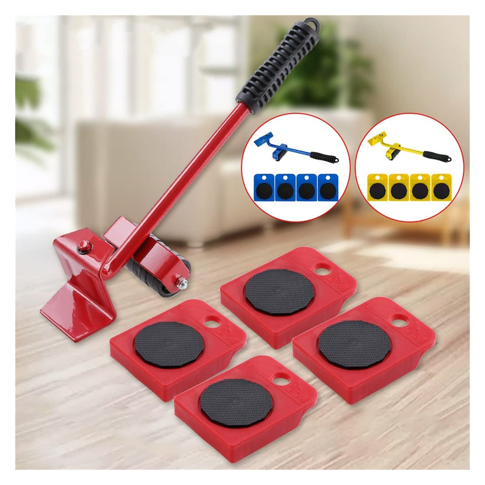 Set di attrezzi per la movimentazione di pellicce per carichi pesanti, capacità 15 kg, rullo resistente alla corrosione e dispositivo di trasporto portatile per sollevare e spostare oggetti pesanti