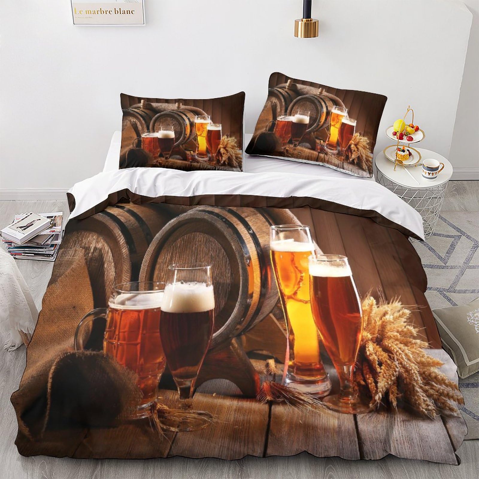 Set Copripiumino Microfibra 3D - 3 Pezzi, Doppio 200x200cm, Stile Giapponese - Foto 5