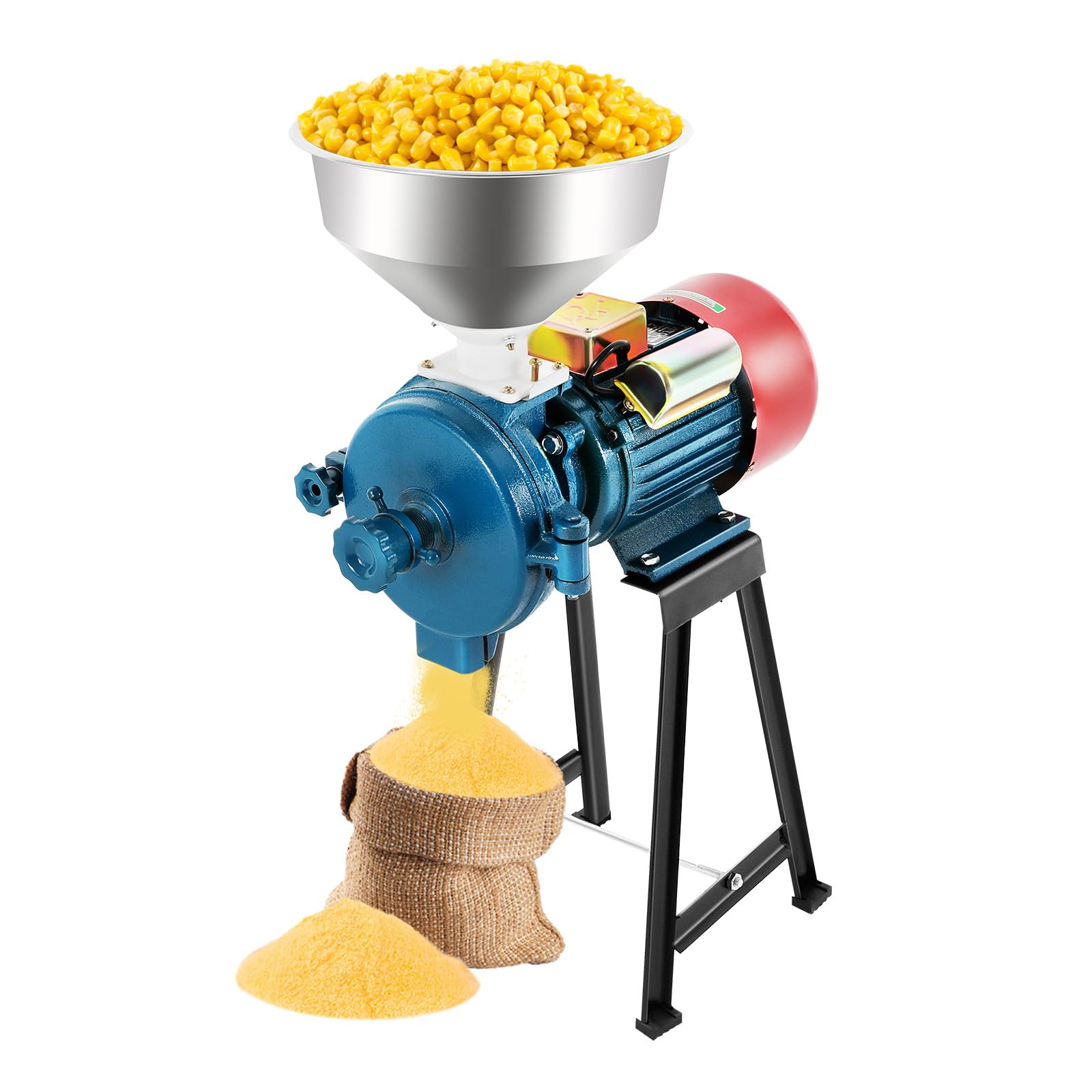 Moulin électrique Haute Capacité Moulin à Céréales MINRS 2200W - Broyeur électrique - 1400tr/min - Capacité 60-75kg/h - Acier Moulin Grains Maïs Blé