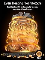 Vista 5 de Kitchen Elite Digital Air Fryer Oven, Compact Cooker with Window, 7 Presets, Nonstick Basket for Fast Cooking, Easy Cleanup, 5.28 Quart, Black Negro