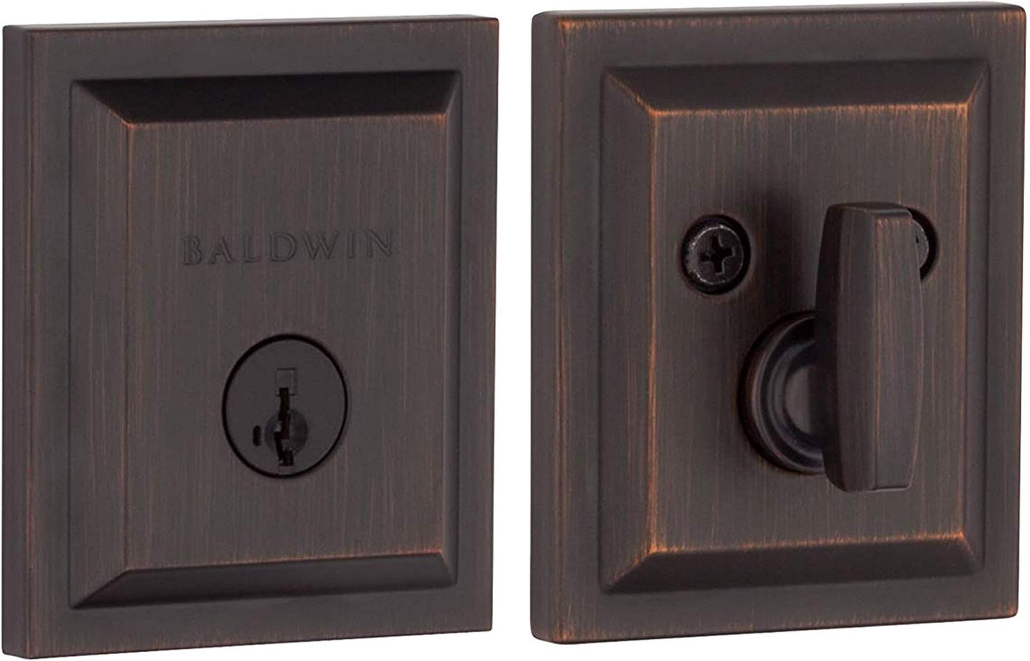 Spyglass, Single Cylinder Front Door Deadbolt Featuring SmartKey Re-key Technology and Microban Protection, in Venetian Bronze