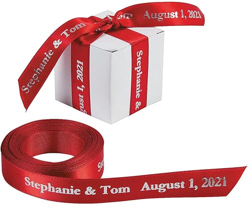 Cinta roja personalizada, 25 pies, suministros para envolver regalos