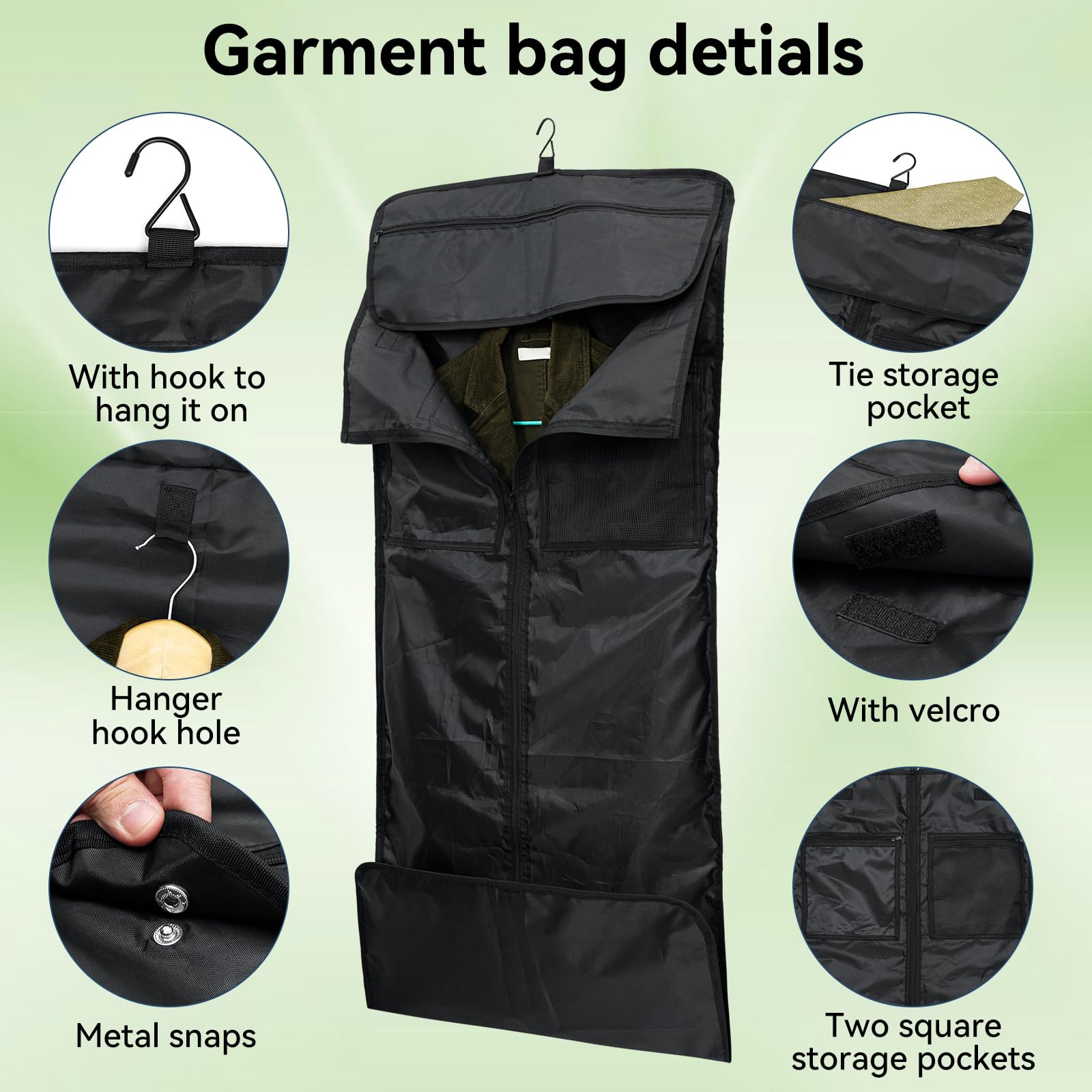 GARPROVM Sac de voyage 4 en 1 convertible, sac à vêtements avec compartiment à chaussures amovible, sac à costume, pliable, sac à dos, sac à dos, sac à vêtements, sac à vêtements pour le week-end