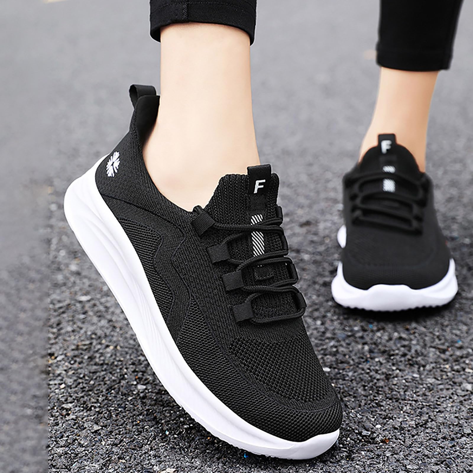 Zapatillas Sneakers Mujer con Horma Ancha Zapatos Deportivos Zapatos de Mujer Casuales de Verano Hueco Transpirable Tacón Casuales Deportivas Deportivas para Correr Ligero