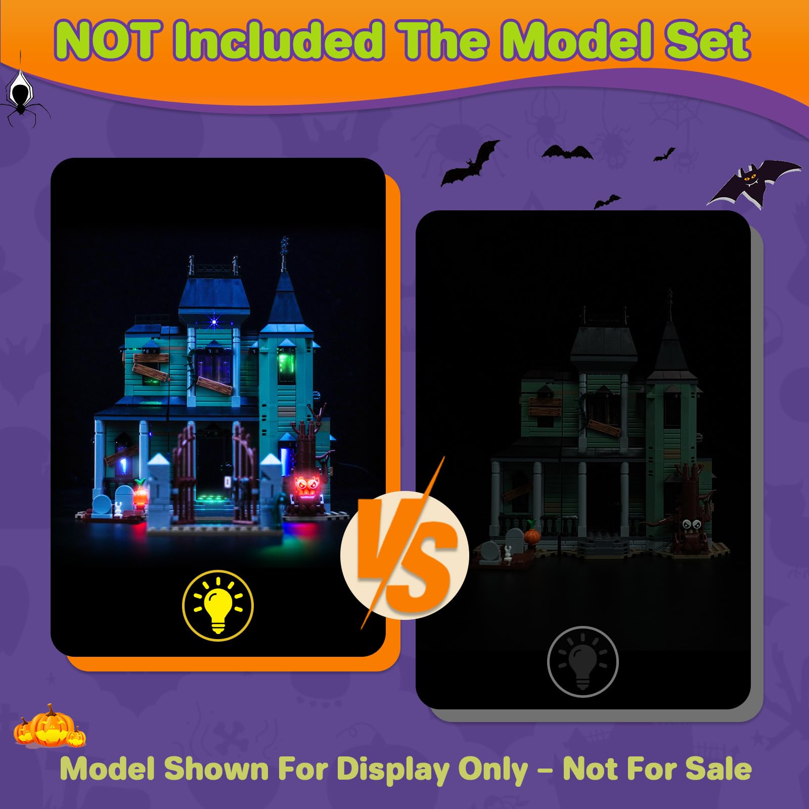 LocoLee Led Music Version Light Set Compatible with Lego 31167 Haunted Mansion Led Decoration Lighting Kit Compatible with Lego 3-in-1 31167 Building Blocks Model,Only Lights Set,No Model - Image 4