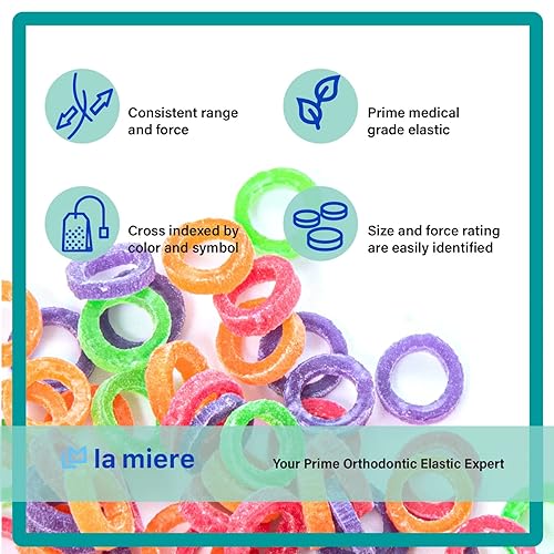 Miniatura 4 de 100 bandas elásticas intraorales de látex neón, bandas elásticas dentales de ortodoncia hechas en Estados Unidos, luz de 14 pulgadas, látex neón