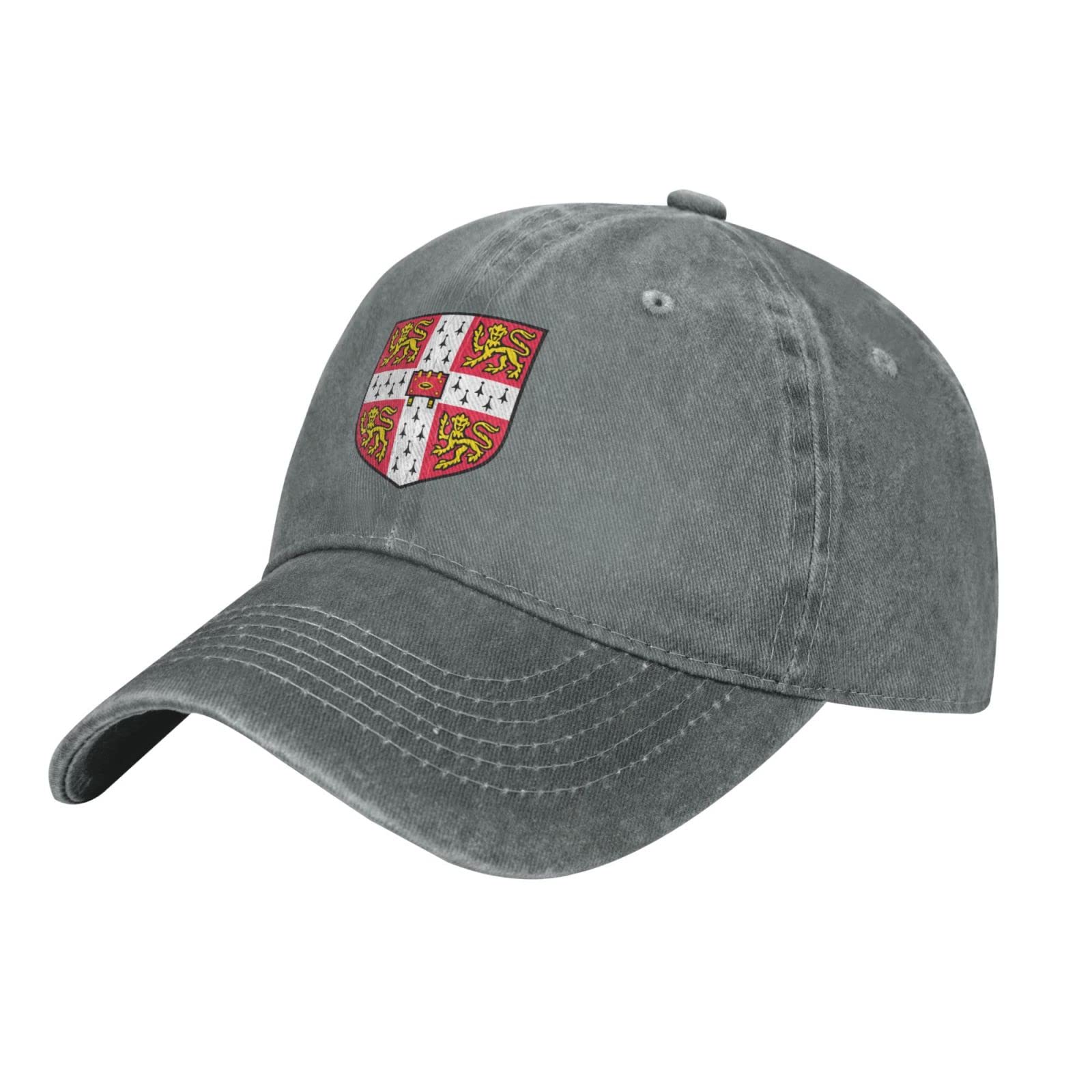Cambridge University Logo Hat Adjustable Baseball Cap Cotton Cowboy Hat, Fashionable for Man Woman Gray