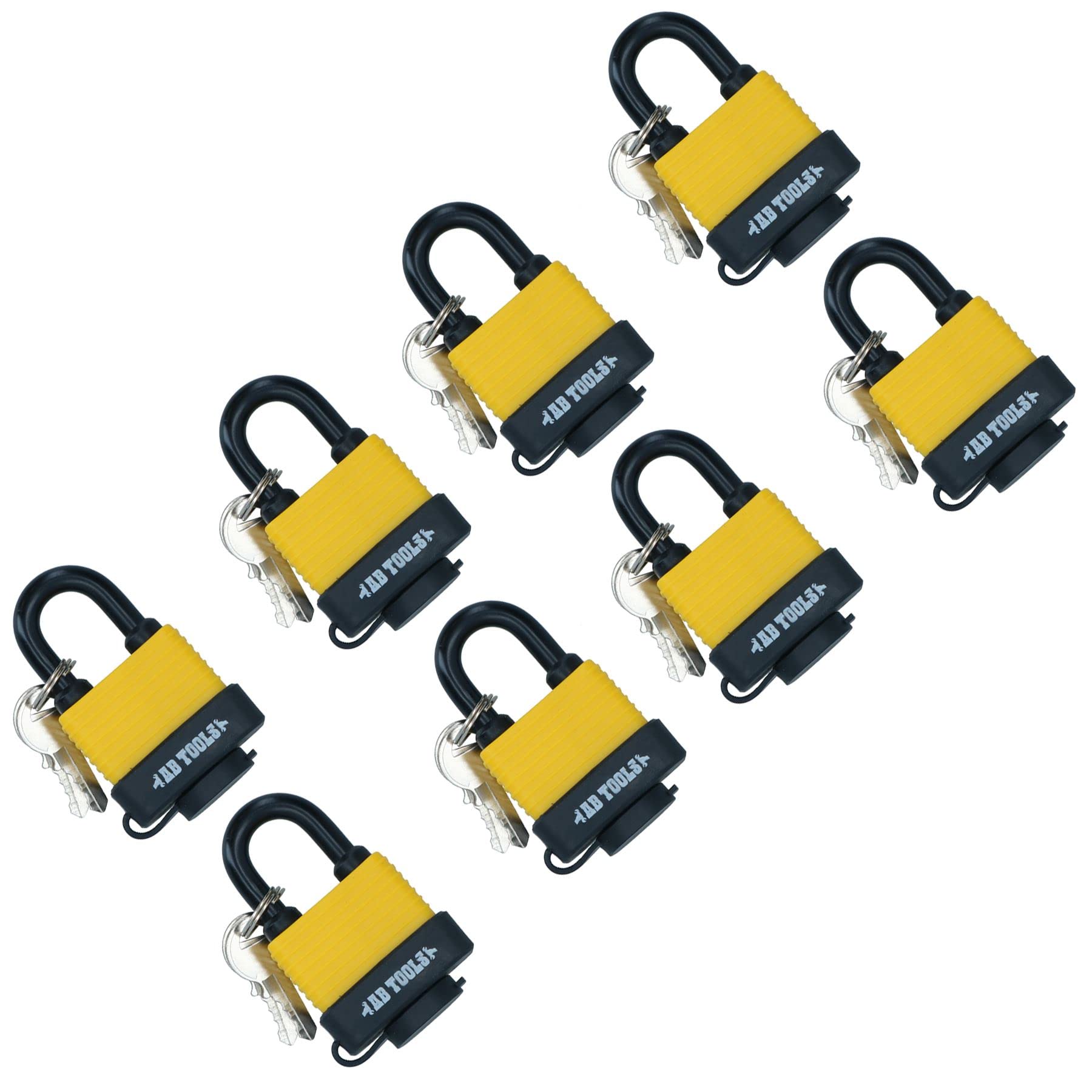 4 Keyed Alike 40mm Water Resistant Waterproof Padlocks 8 Locks 16 Keys Security