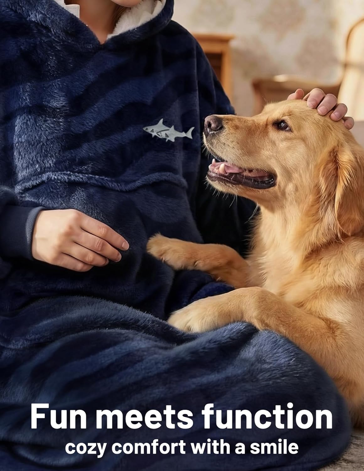 Mewaii Wearable Blanket Hoodie for Adults, Warm Sherpa & Soft Flannel Long Sweatshirt with Giant Pocket, Cozy Gifts for Women - Image 9