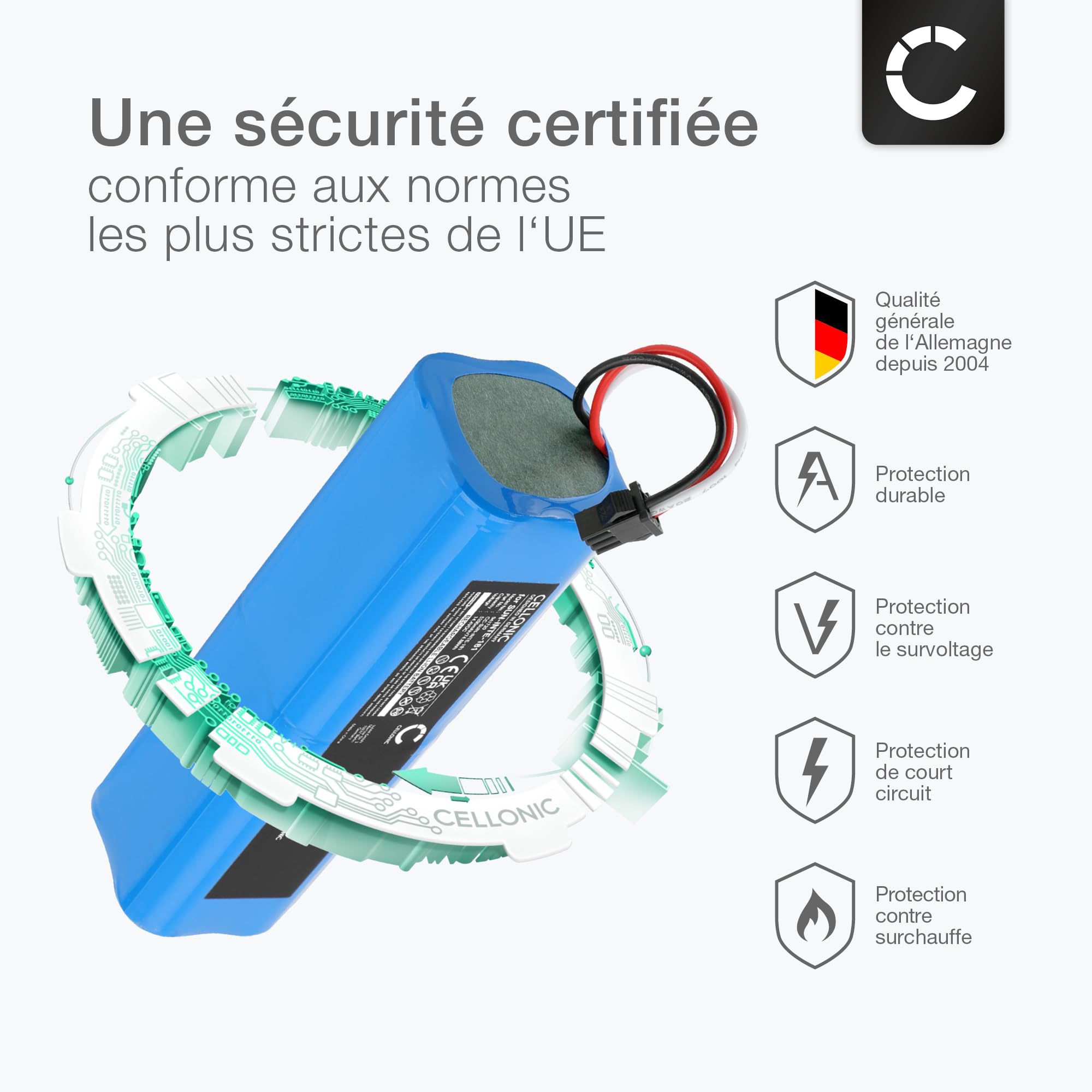 CELLONIC Batterie Compatible avec Proscenic M6 Pro, M7, NR18650 M26-4S2P