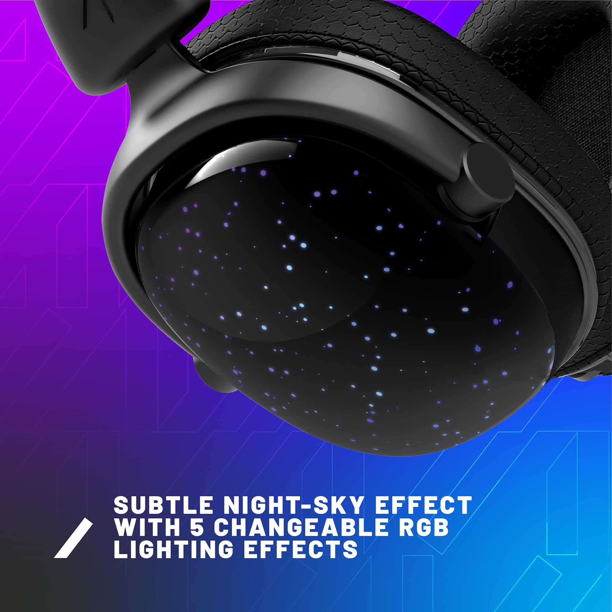 STEALTH RADAR - Cuffie da gioco illuminate, colore: Cielo notturno, compatibili con console di gioco, cellulari e PC