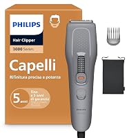 Philips Hair Clipper Serie 3000 - Regolacapelli uomo donna, lame autoaffilanti