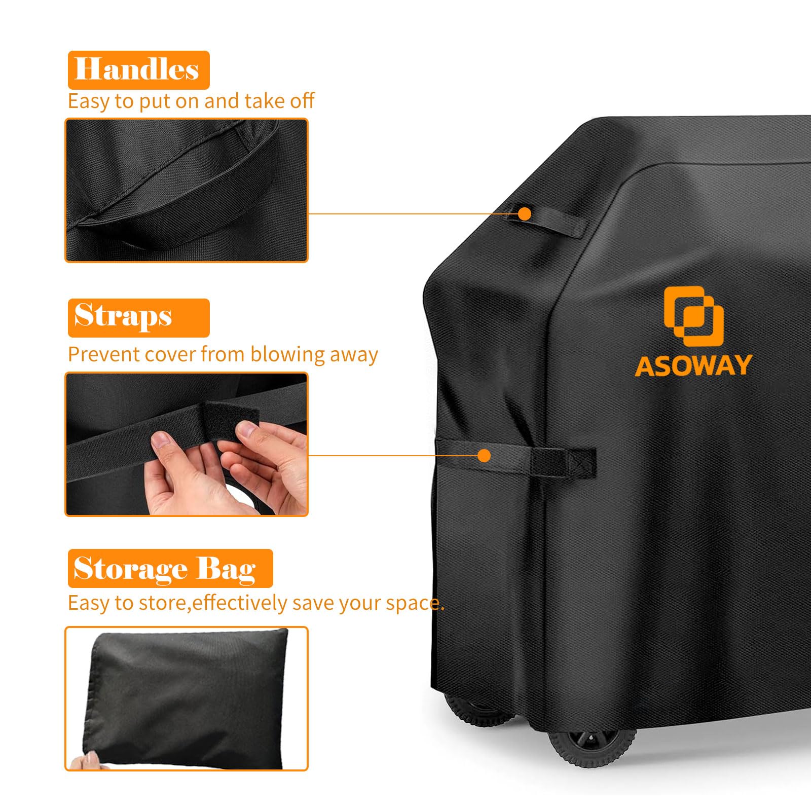 Copertura Barbecue da Esterno, Tessuto Oxford 600D Resistente Telo Impermeabile, Copri Barbecue da Esterno per BBQ Grill, Anti UV Pioggia Polvere Sole (147X61x122cm)