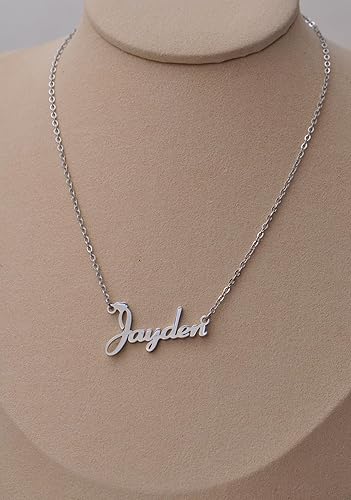 Miniatura 4 de Aoloshow Collar con nombre personalizado, pulsera y aretes Hecho a medida con cualquier nombre, joyería de acero inoxidable para mujeres, regalo de