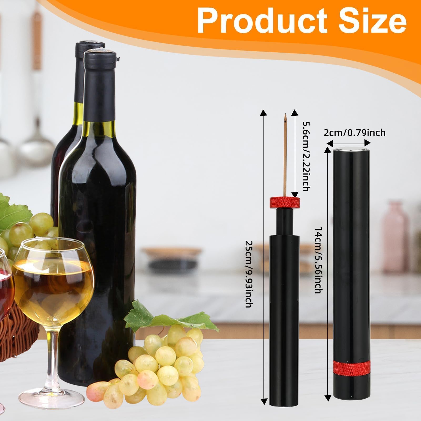 Sacacorchos Presión para Vino, Abridor de Botellas de Aire, Abridor de Presión por Aire Comprimido, Portátil y Sin Esfuerzo para Vino, Elegante Accesorio Compatible con Casa Fiesta Regalo, Plug & Play