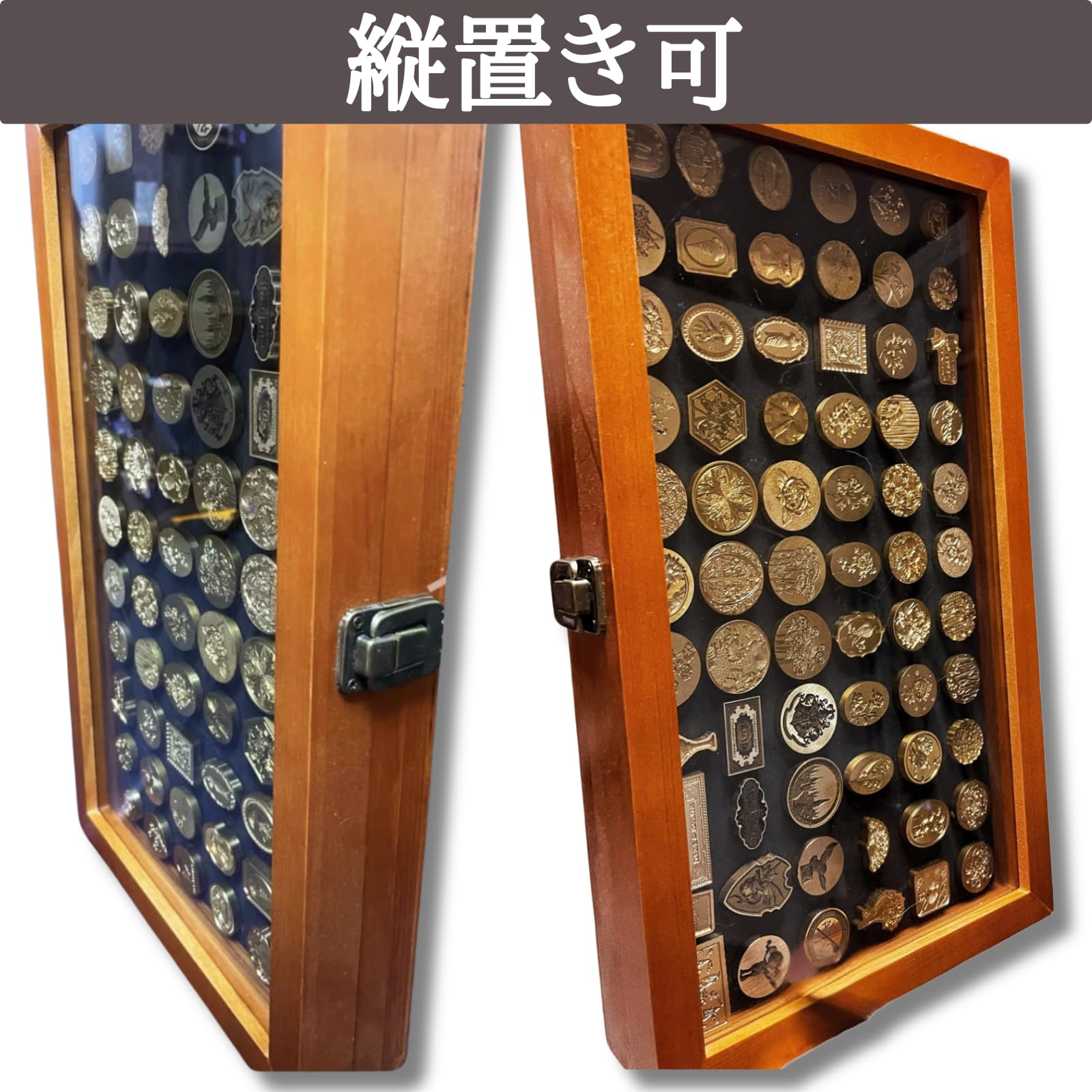 Amazon | techichidou シーリングスタンプ 収納 木箱 ヘッド ケース 大