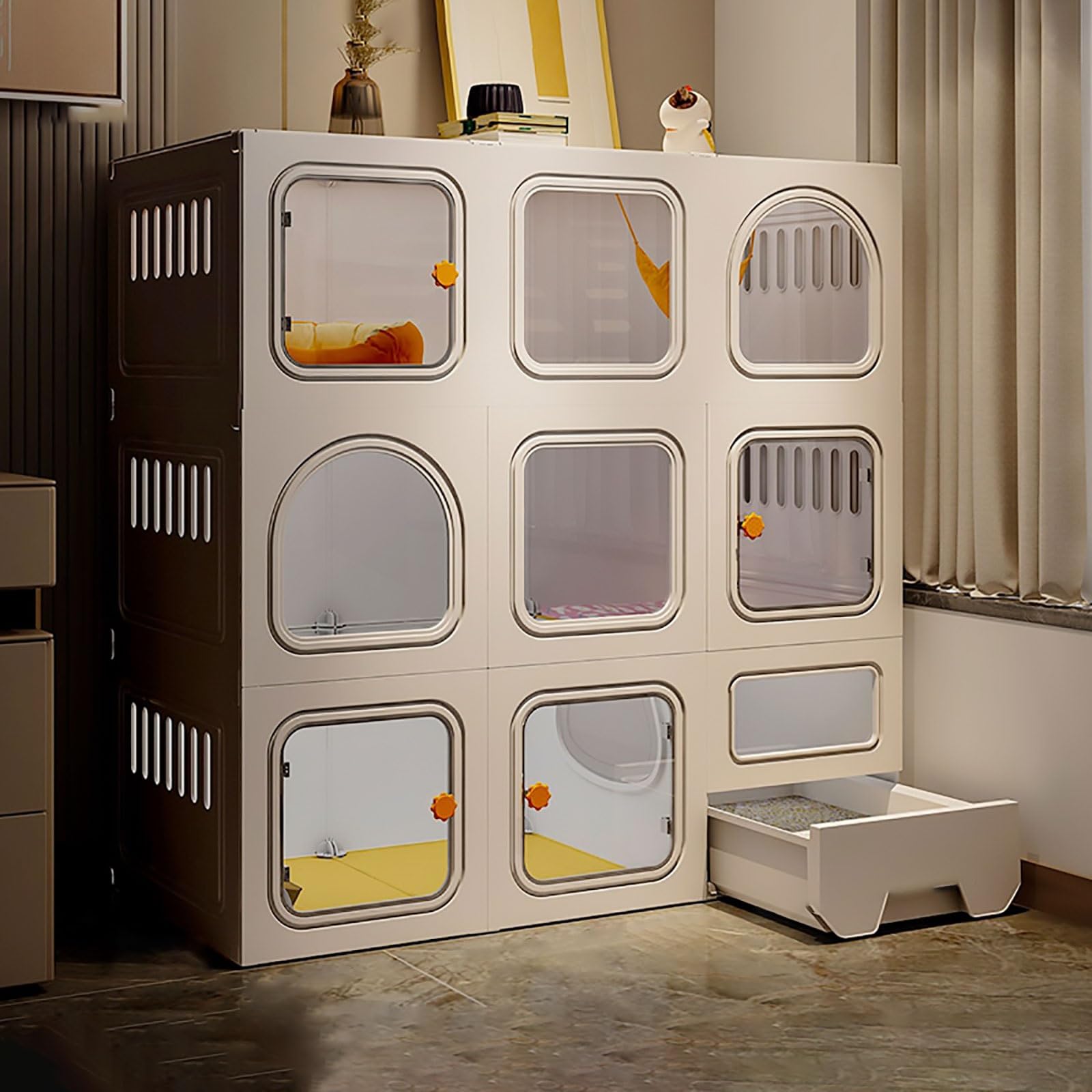 asdchZen Cat Cage Indoor - Diy Cat Playpen Detachable Small Animal Cage Cat Enclosure Cat Cabinet,Cat Fence For 1-3 Kitten Guinea Pig,Bunny And Chinchilla