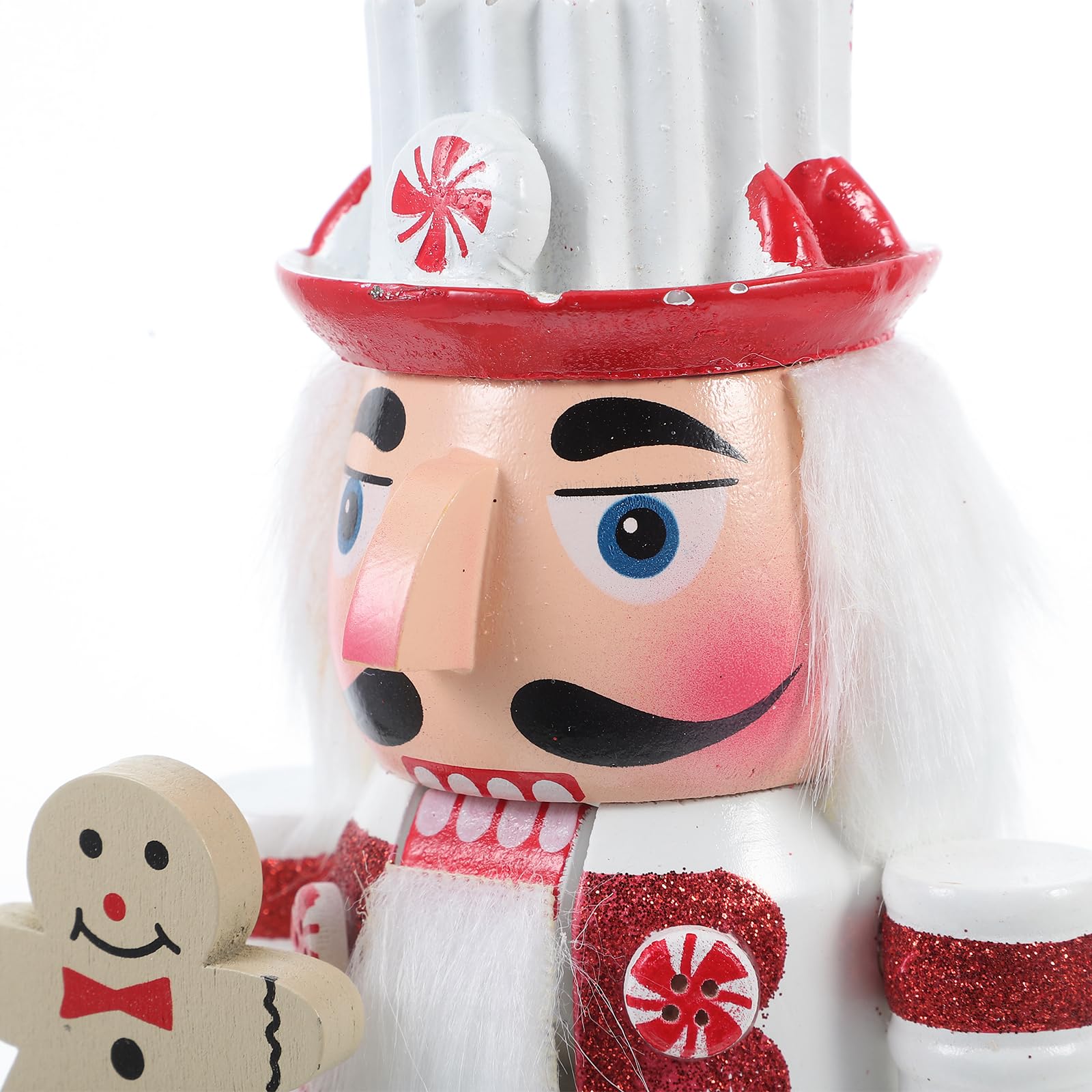 Ciieeo Holz Nussknacker Desktop Dekoration Kreativer Handbemalter Traditioneller Weihnachtsnussknacker 14 Zoll Festliche Ferienschmuck Figur