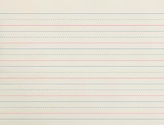 School Smart Red & Blue Newsprint Paper, 3/4 Inch Ruled, 11 x 8-1/2 Inches, 500 Sheets, White