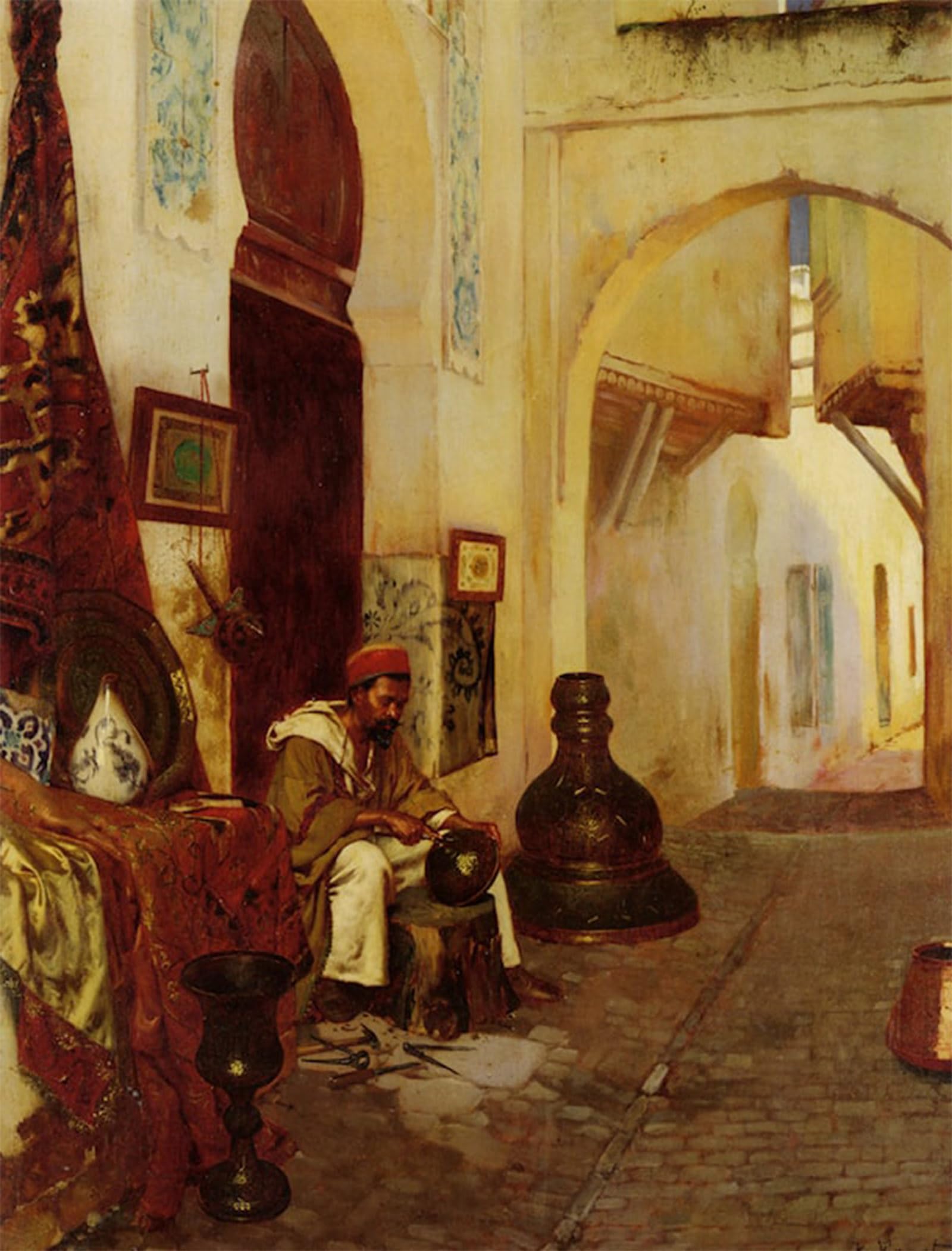 ARTXLXXBN Famous Art Print Poster Vintage Wall Art Metalworkers by Rudolf Ernst Canvas Art Poster for Home Decor 60x90cm