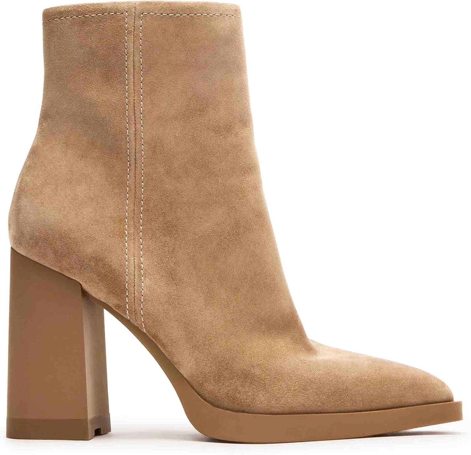 Ankle Boots for Women Pointed Toe Side Zipper Ankle Booties Chunky High Heels Short Boots Comfortable Dress Shoes