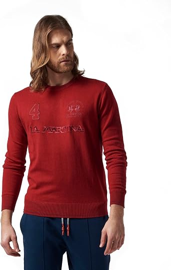 La Martina - Jersey de Hombre de Mezcla de Lana, Rojo Alto, Man, L:  Amazon.es: Ropa