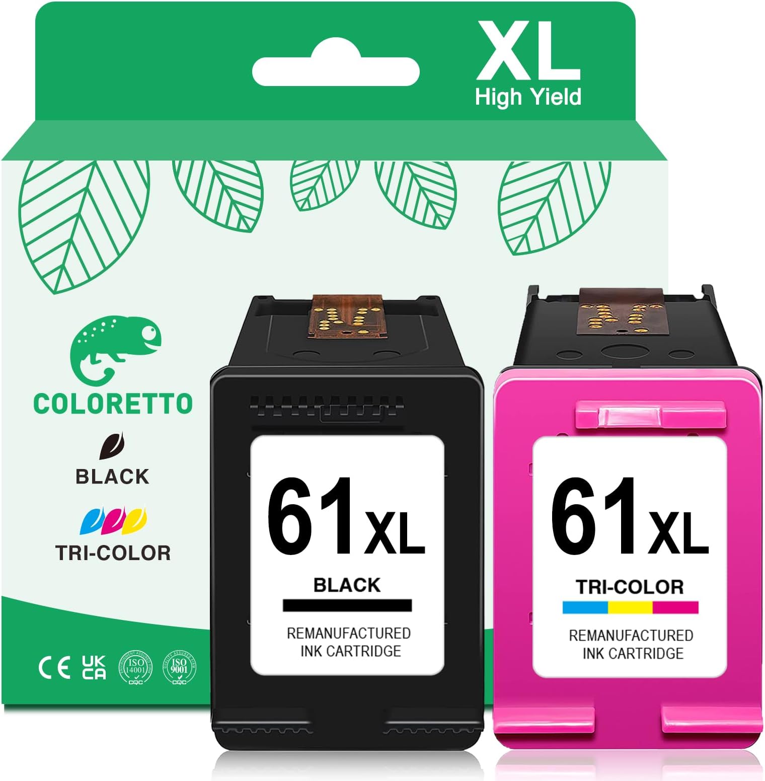 61XL Ink Cartridges for HP Printers for HP Ink 61 for Envy 4500 5530 4501 4502 5535 Officejet 4630 4635 Deskjet 1000 1010 2540 for HP 61 Ink Cartridges Combo Pack Replacement Black and Color