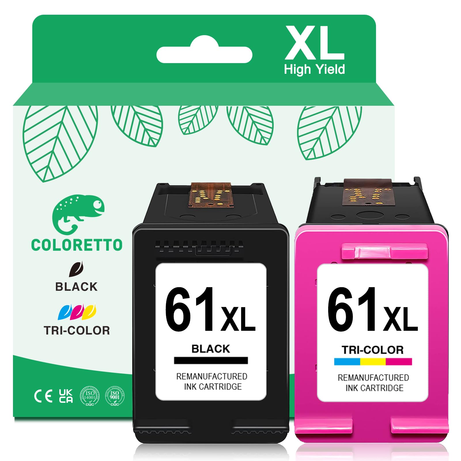 61XL Ink Cartridges for HP Printers for HP Ink 61 for Envy 4500 5530 4501 4502 5535 Officejet 4630 4635 Deskjet 1000 1010 2540 for HP 61 Ink Cartridges Combo Pack Replacement Black and Color