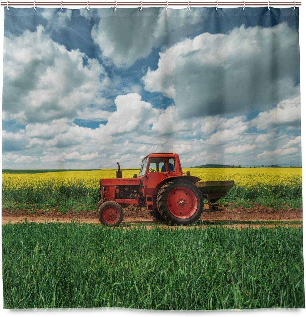 Bathroom Shower Curtain Waterproof Polyester Fabric 72x72 Inches Set