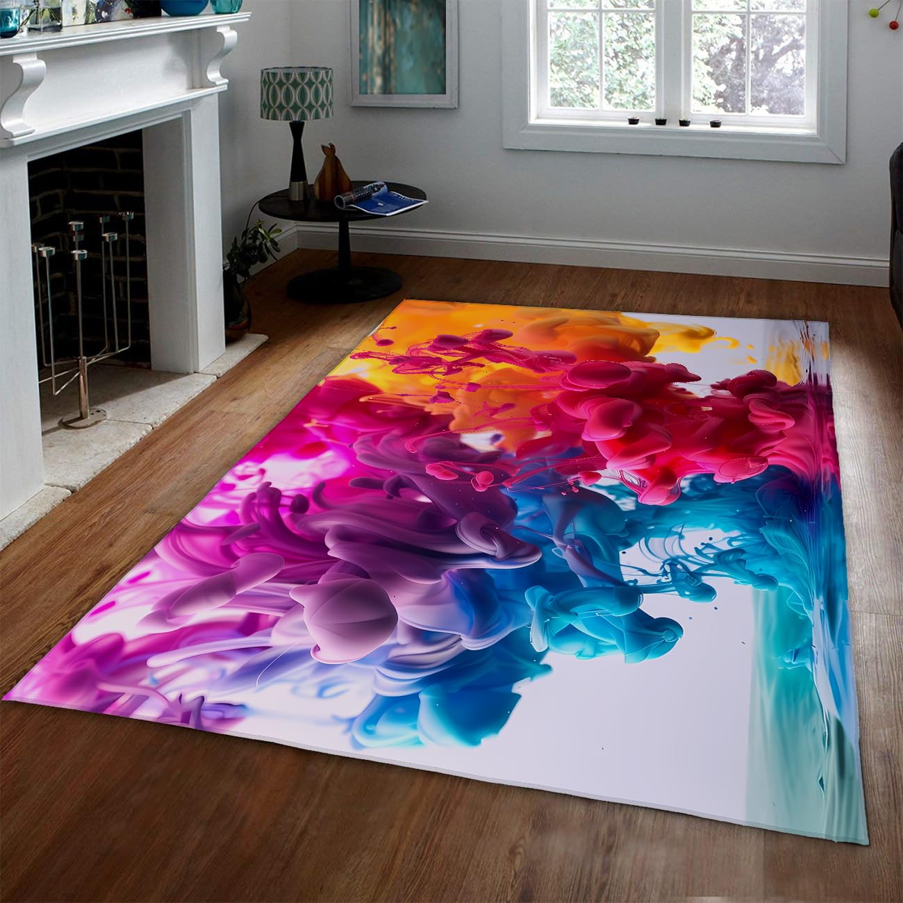 Tapis 120x180cm coloré lavable pour réveiller l'ambiance d'un salon moderne