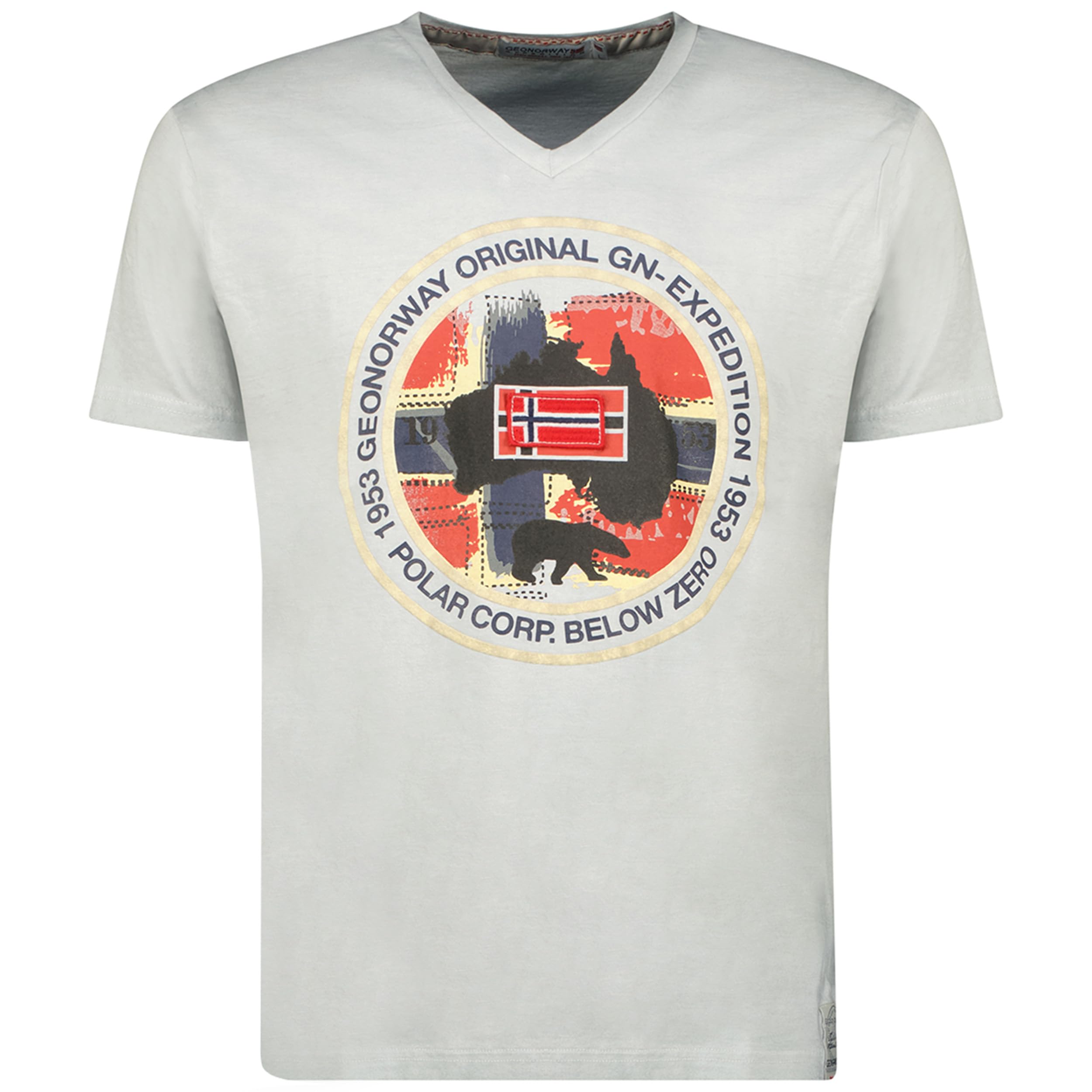 Geographical Norway Men's Jexcursion t Shirt, Gris, L