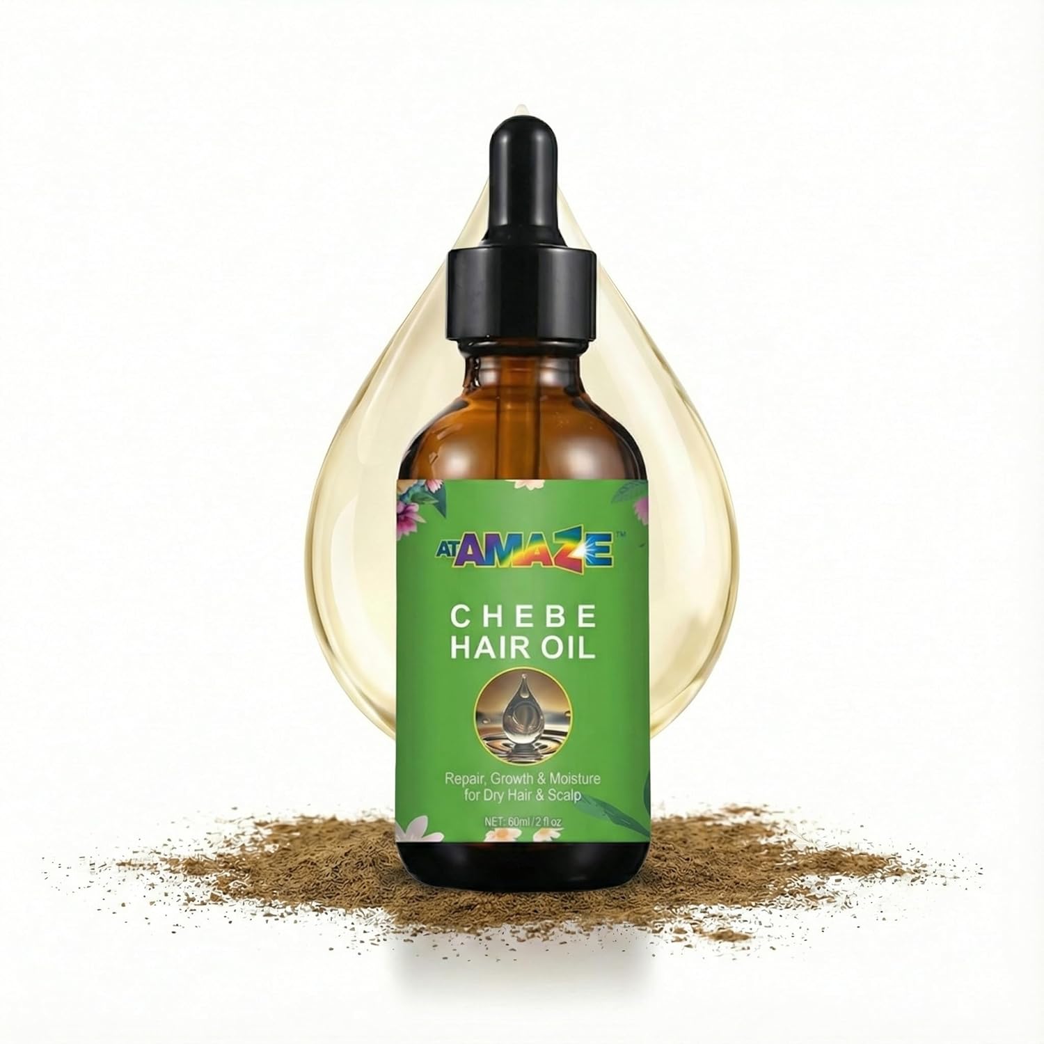 Chebe Oil for Hair Growth, 60 ml - Chebe Hair Oils, Natural Hair Growth Oil for Stronger, Longer, Thicker Hair, only natural ingredients