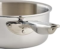 Vista 4 de WINCO Sartén de tres capas, 1-1-2 cuartos de galón, color plateado
