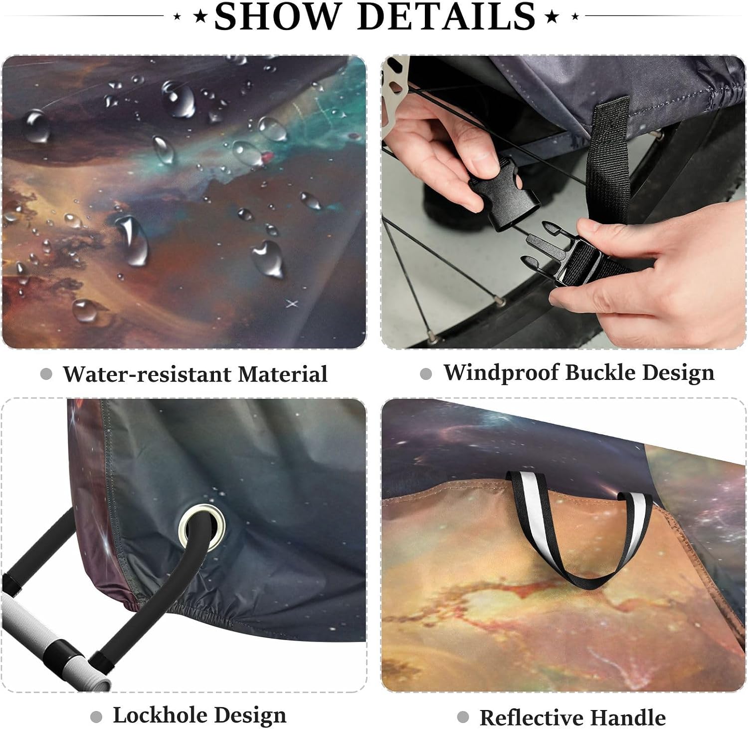 ALAZA Dog Nebula Bike Cover Waterproof Outdoor Ebike Bicycle Covers Tarp Protection for 1/2 Bikes, Sun UV Dust Wind Proof