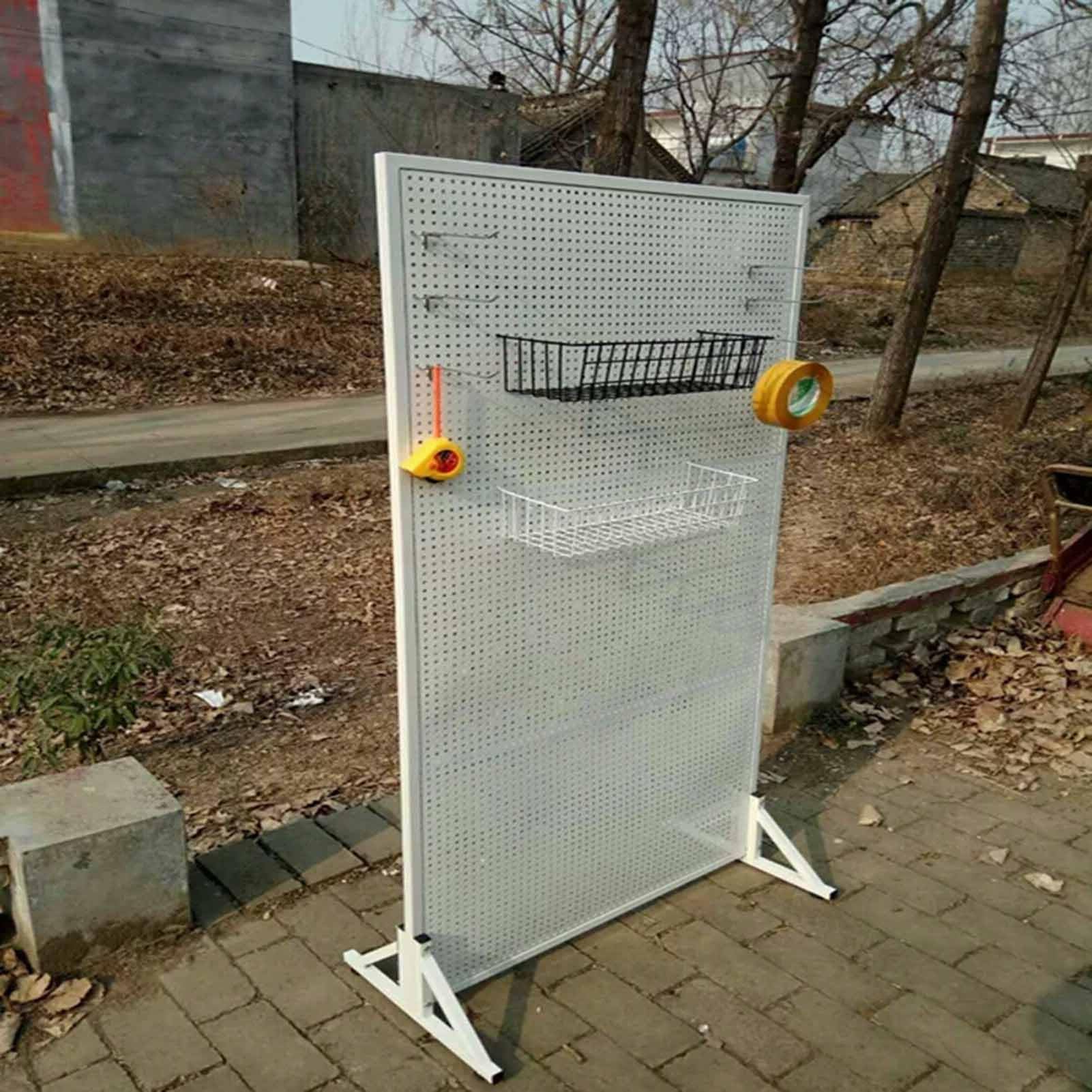 Stojak ekspozycyjny z perforowanej płyty, 20 haczyków na kołki, pokazy/targi rzemiosła detalicznego, stojak ekspozycyjny na produkty metalowe, akcesoria do sprzedaży, uchwyt ekspozycyjny do