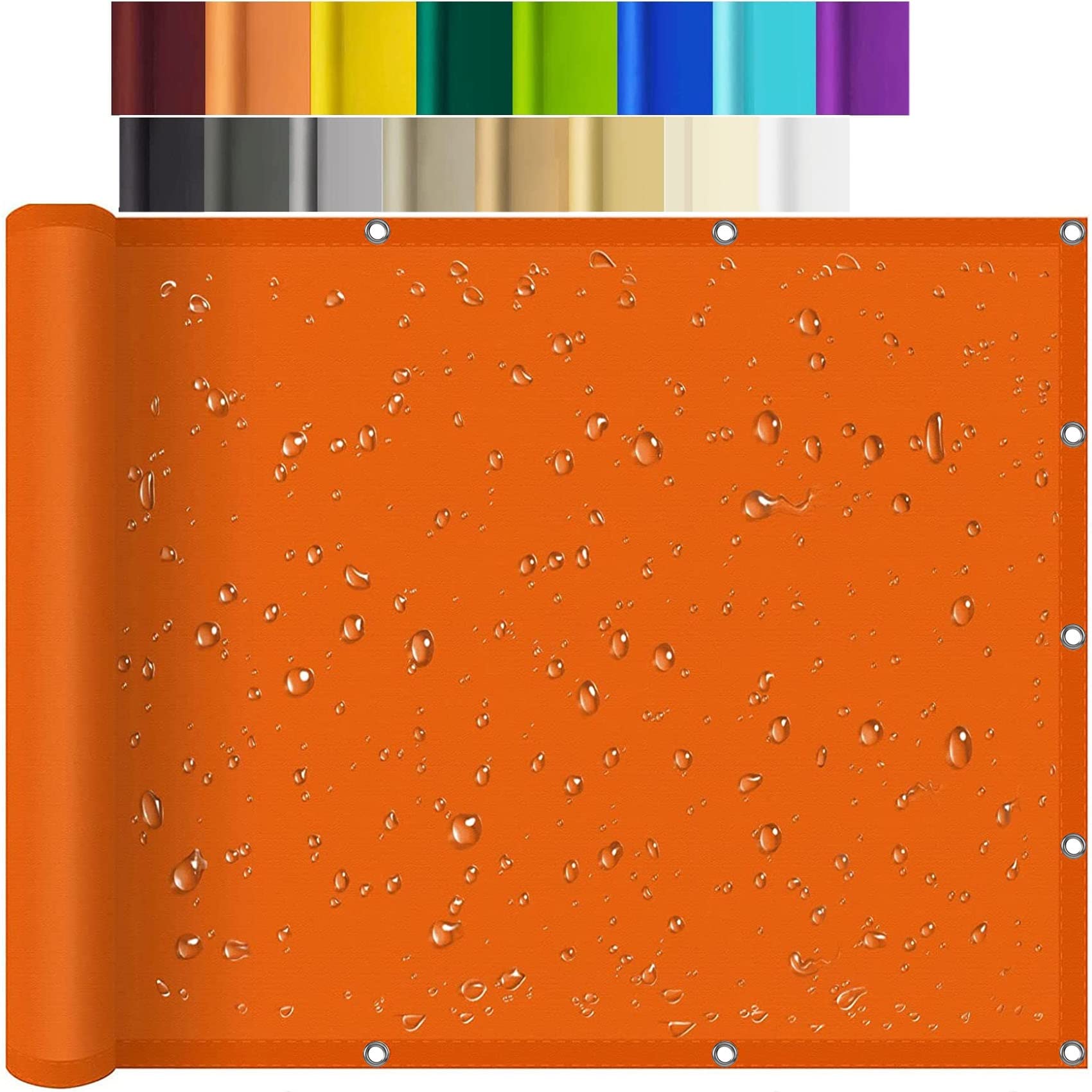 Voile d'ombrage rectangulaire 5x10m orange en polyester tissé pour jardin