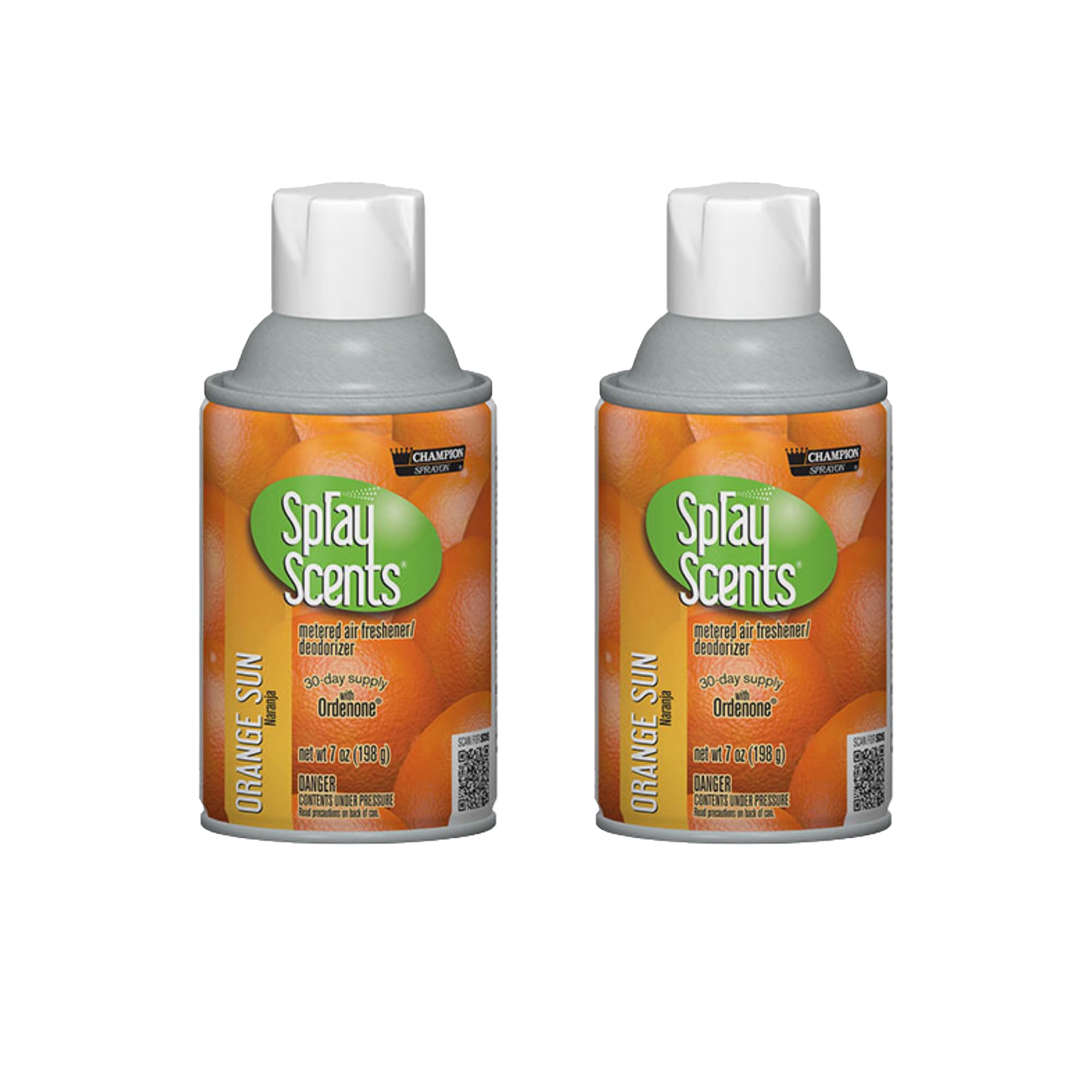 Champion Sprayon SprayScents Metered Air Freshener Refill 7 oz, Odor Control Fragrance, Orange Sun (2 Pack)