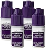 Ultra Quick Nail Glue, 0.10 oz – Durable, Easy to Apply False Nail Glue – Repairs Natural Nails – Quick-Drying Nail Adhesive Lasts Up to 7 Days – Nail Care Essential (Pack of 4)
