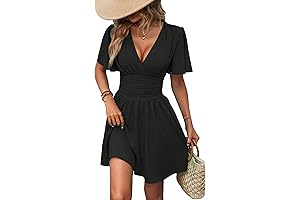 Alluring V-Neck Dress & Shorts Set for Sun-Kissed Style