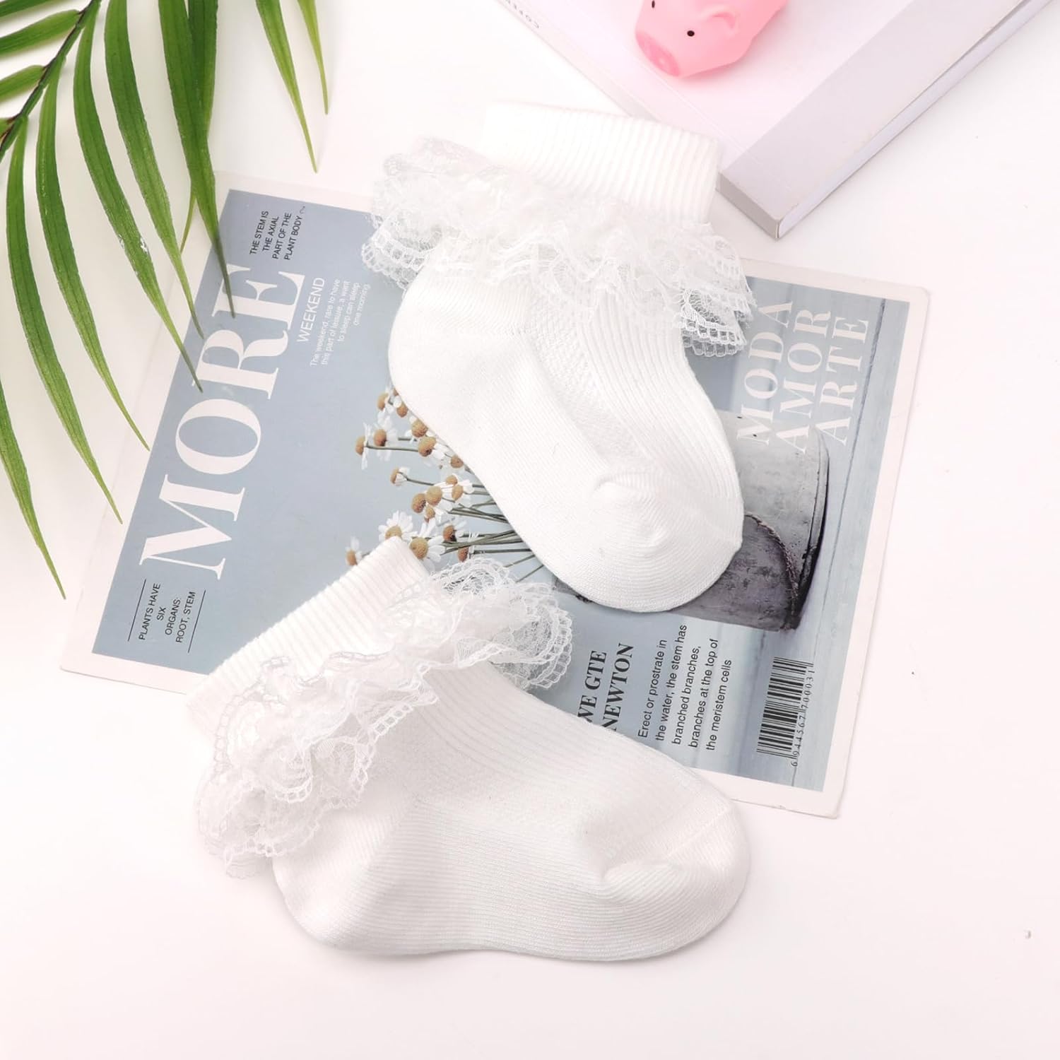 Baby Girls Socks Eyelet Ruffle Frilly Lace Summer Thin Dress Socks for Newborn Infant Toddler Kids - Image 3