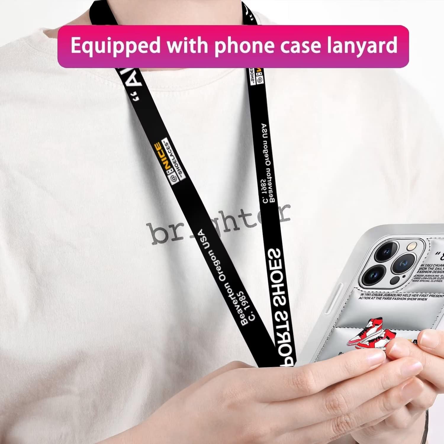 for iPhone 17 Pro Case，Cool Sports Shoes Brand Phone Puffer Case Puffy Cove, Cool Red Sneakers ins White or Black Label Pattern Soft Cover-Ultra Thin Soft Silicone Shockproof Cover for 17 pro - Image 3