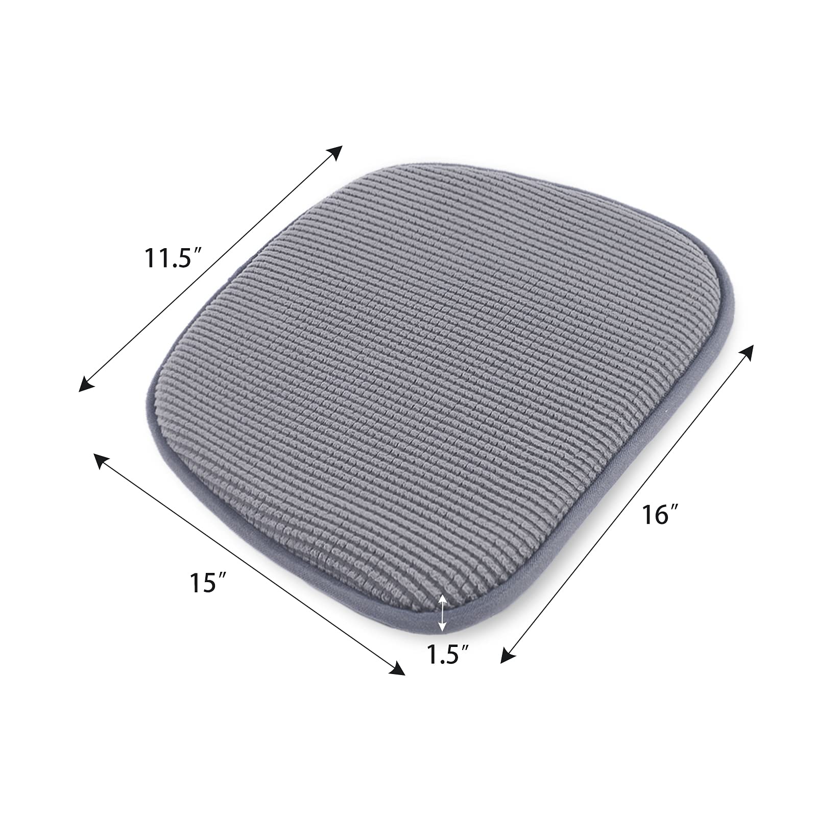 TANYOO Set of 4 Chair Cushion Memory Foam Pads Non Slip Honeycomb Pattern Square 15" x 16" Seat Cover Ultimate Comfort and Softness Cushions (4Pack,Grey) - Image 3