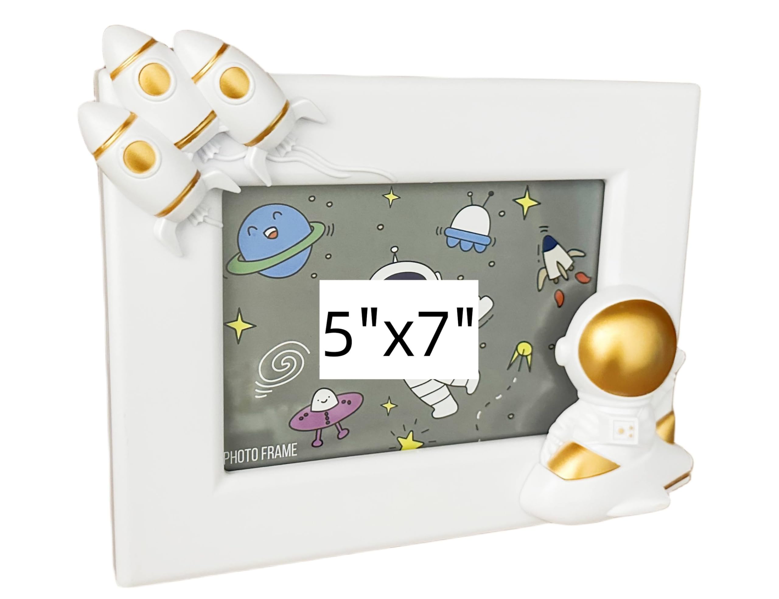 Cadre photo 3D plastique blanc incassable horizontal pour enfant